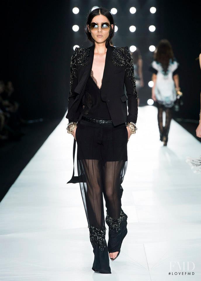 Liu Wen featured in  the Roberto Cavalli fashion show for Spring/Summer 2013