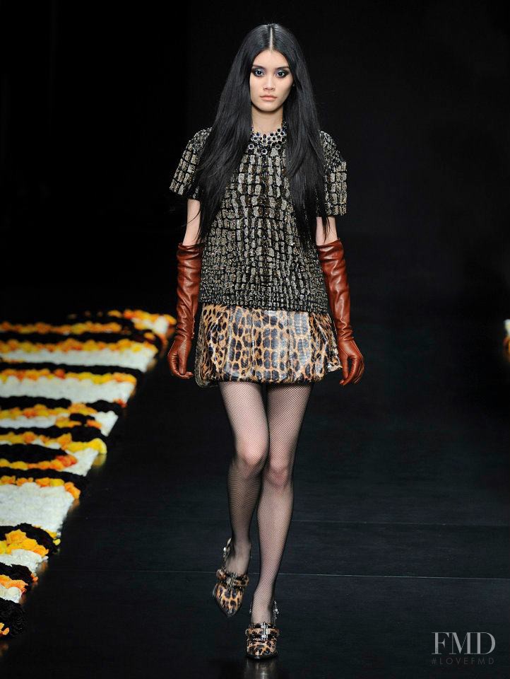 Ming Xi featured in  the Roberto Cavalli fashion show for Autumn/Winter 2012