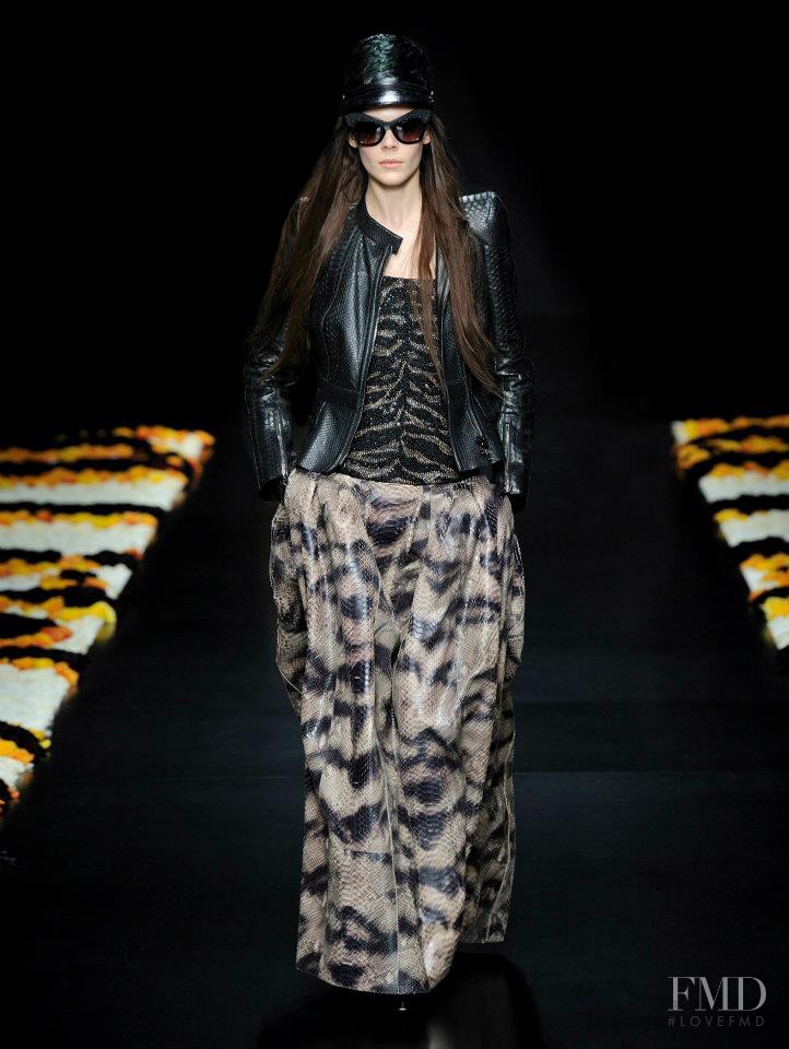 Kinga Rajzak featured in  the Roberto Cavalli fashion show for Autumn/Winter 2012