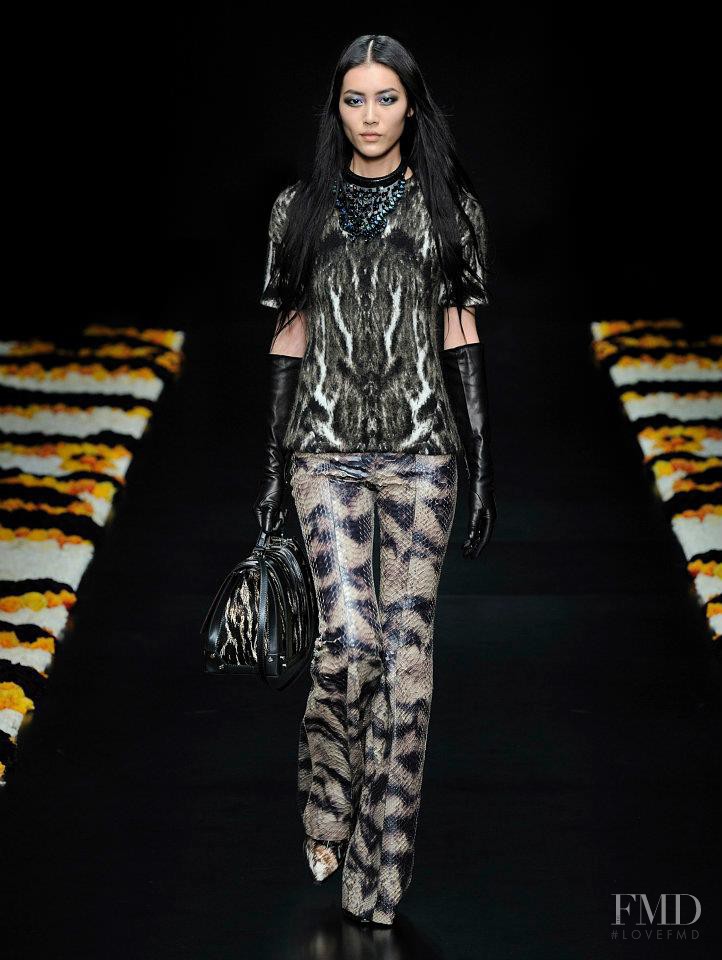 Liu Wen featured in  the Roberto Cavalli fashion show for Autumn/Winter 2012