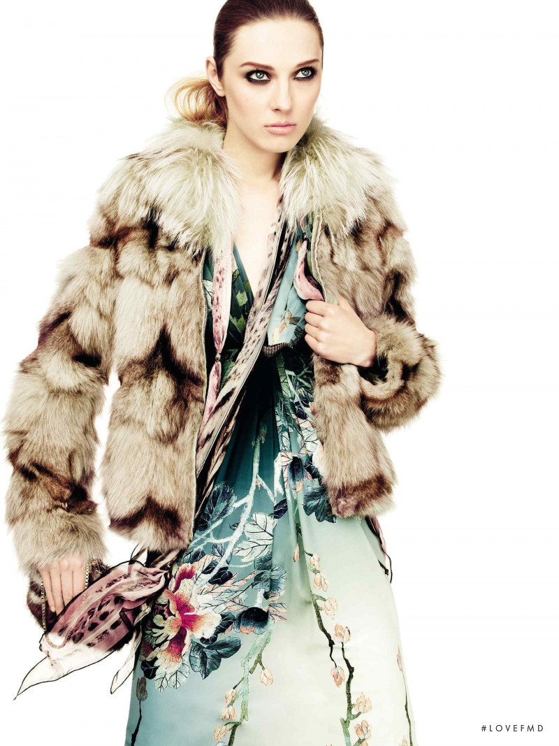 Olga Sherer featured in  the Roberto Cavalli catalogue for Autumn/Winter 2011