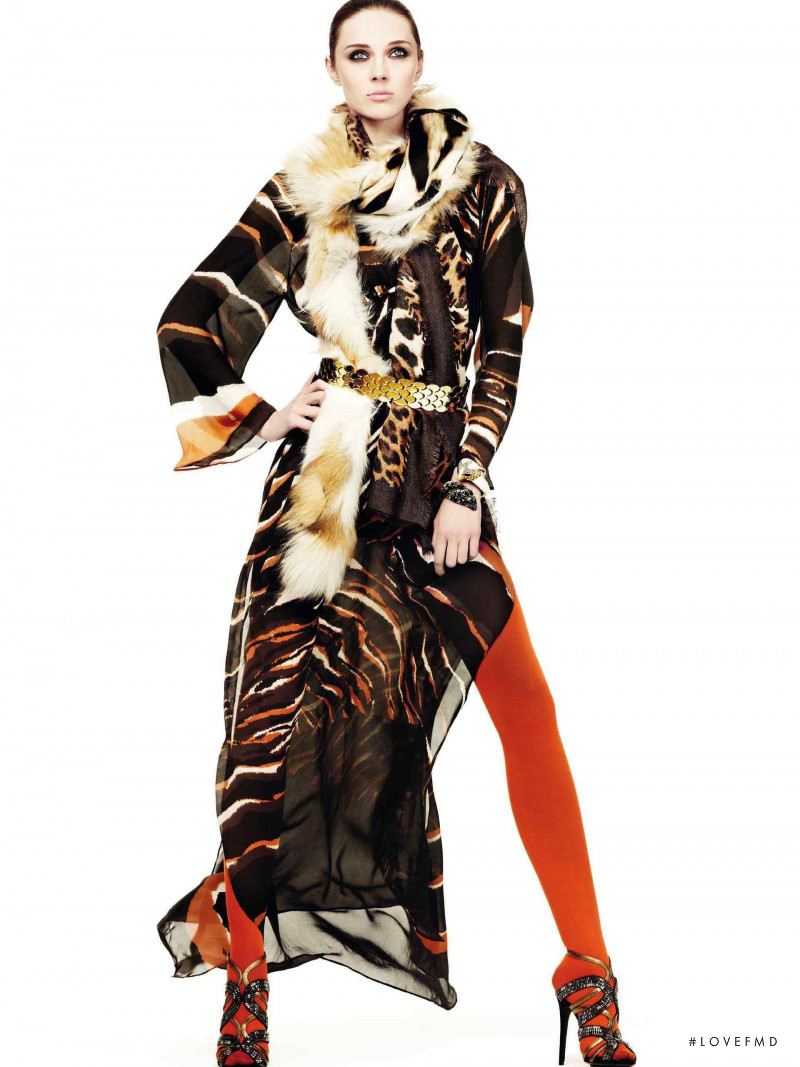 Olga Sherer featured in  the Roberto Cavalli catalogue for Autumn/Winter 2011