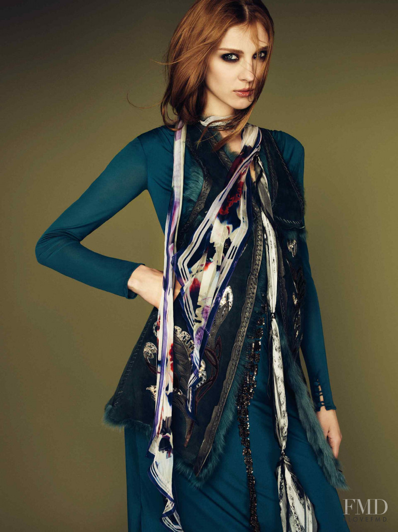 Olga Sherer featured in  the Roberto Cavalli catalogue for Autumn/Winter 2011