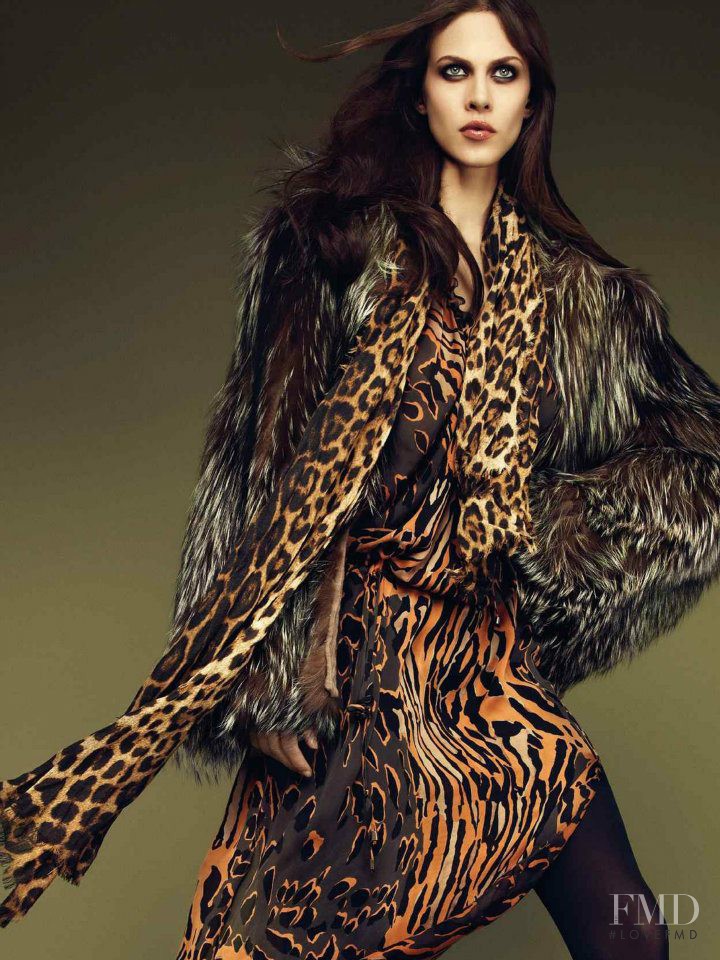 Aymeline Valade featured in  the Roberto Cavalli catalogue for Autumn/Winter 2011