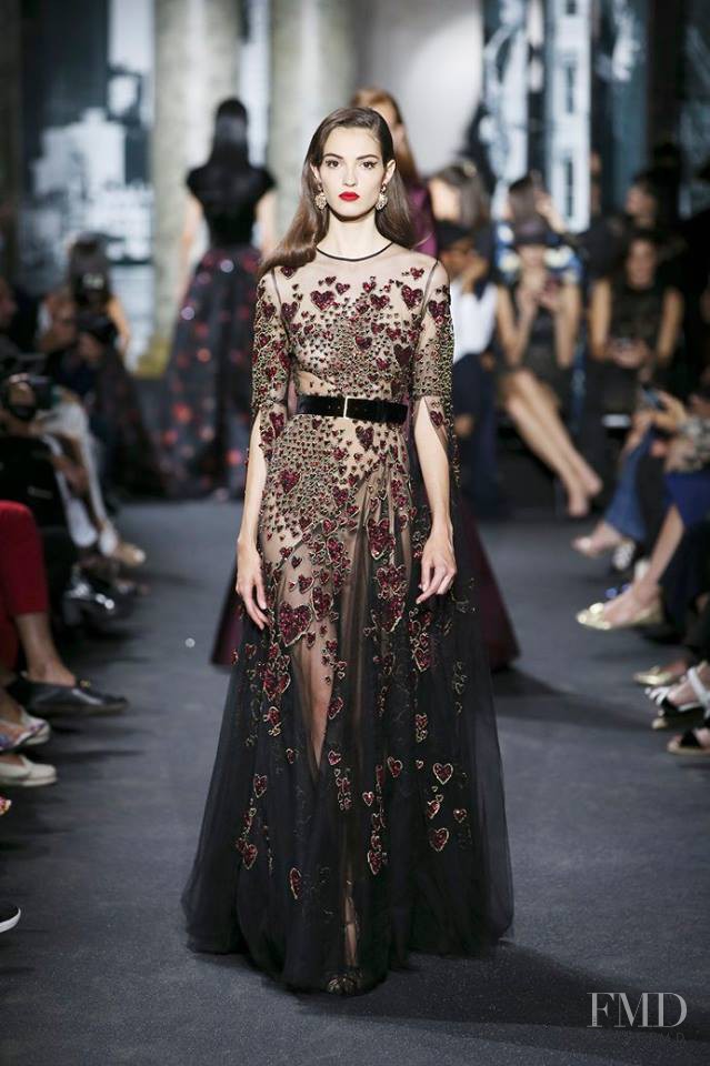 Camille Hurel featured in  the Elie Saab Couture fashion show for Autumn/Winter 2016