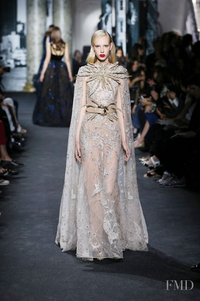 Jessie Bloemendaal featured in  the Elie Saab Couture fashion show for Autumn/Winter 2016