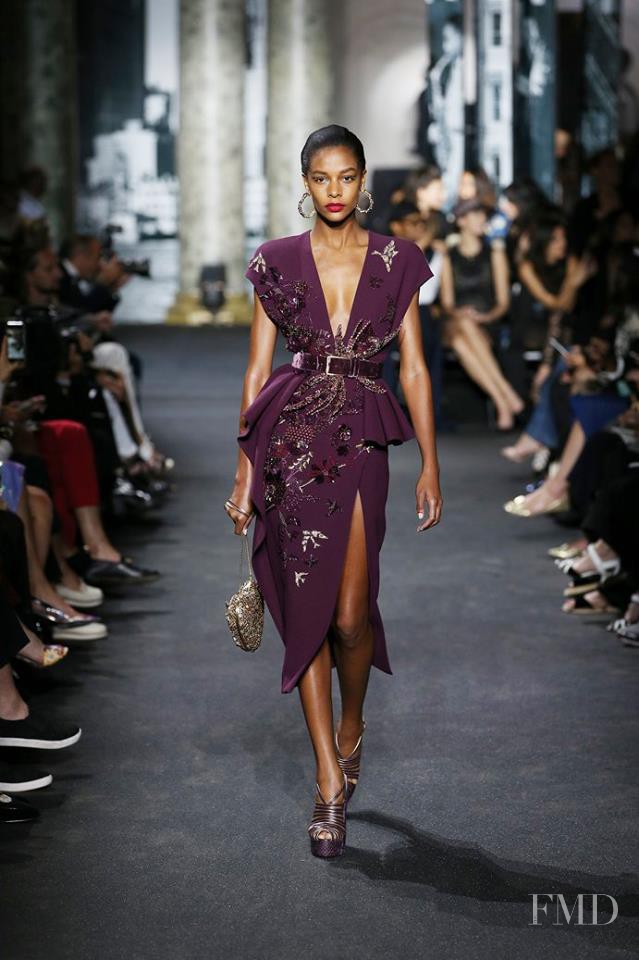 Karly Loyce featured in  the Elie Saab Couture fashion show for Autumn/Winter 2016