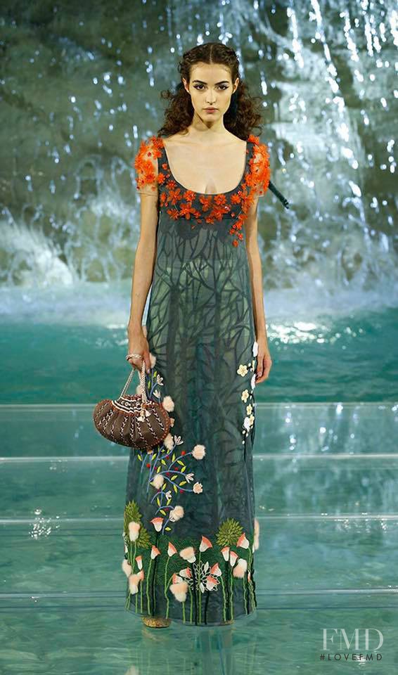 Camille Hurel featured in  the Fendi Couture fashion show for Autumn/Winter 2016