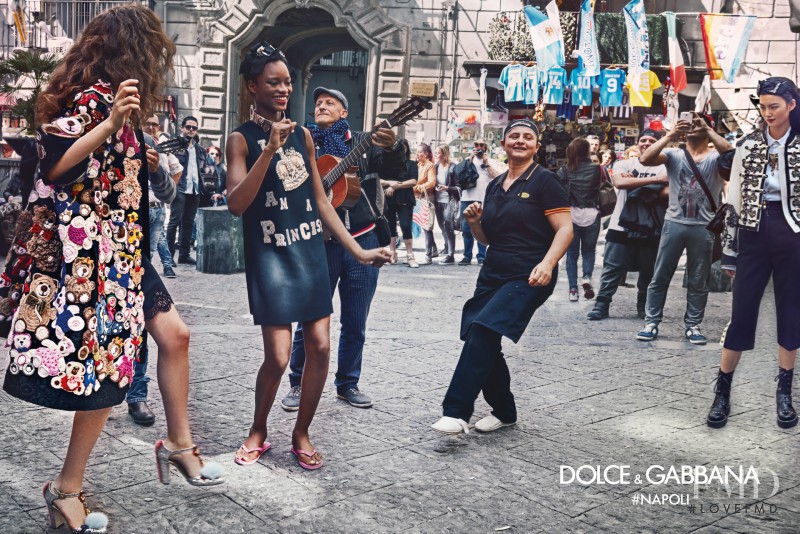 Cong He featured in  the Dolce & Gabbana advertisement for Autumn/Winter 2016
