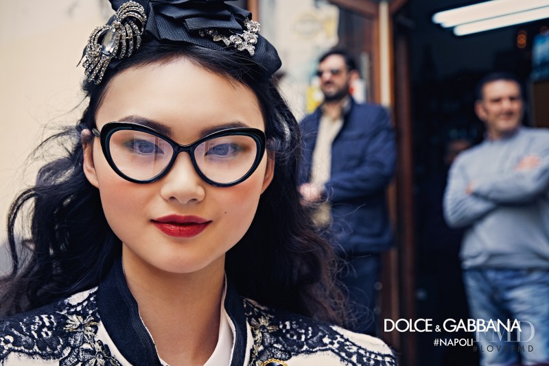 Cong He featured in  the Dolce & Gabbana - Eyewear advertisement for Autumn/Winter 2016