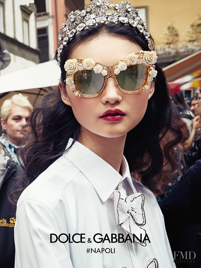 Cong He featured in  the Dolce & Gabbana - Eyewear advertisement for Autumn/Winter 2016