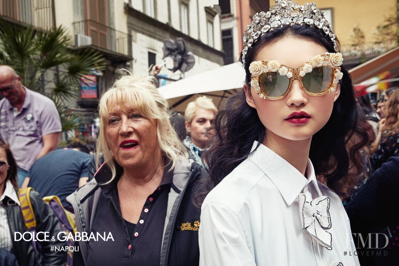 Cong He featured in  the Dolce & Gabbana - Eyewear advertisement for Autumn/Winter 2016
