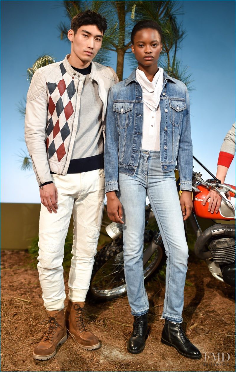 Mayowa Nicholas featured in  the Belstaff fashion show for Spring/Summer 2017