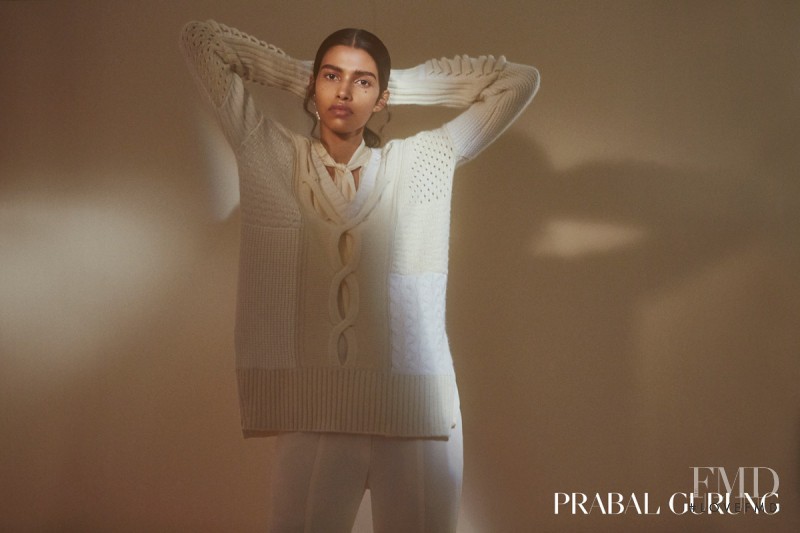 Pooja Mor featured in  the Prabal Gurung lookbook for Pre-Fall 2016