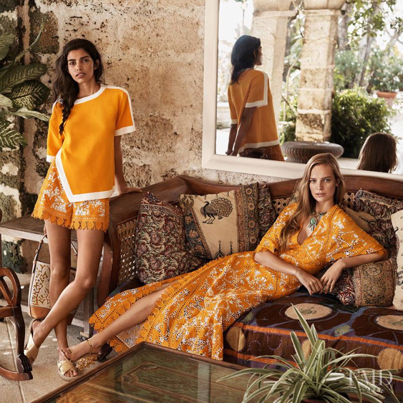 Pooja Mor featured in  the Tory Burch advertisement for Spring/Summer 2016
