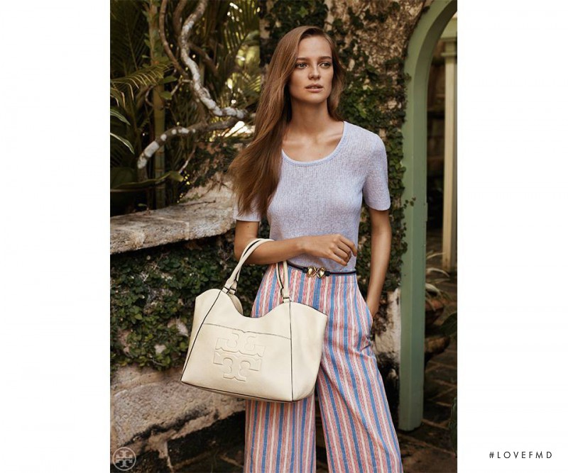 Ine Neefs featured in  the Tory Burch advertisement for Spring/Summer 2016