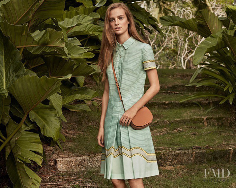 Ine Neefs featured in  the Tory Burch advertisement for Spring/Summer 2016