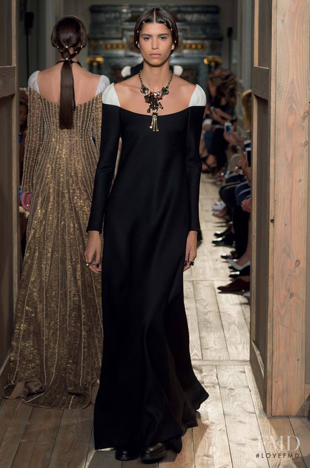 Mica Arganaraz featured in  the Valentino Couture fashion show for Autumn/Winter 2016