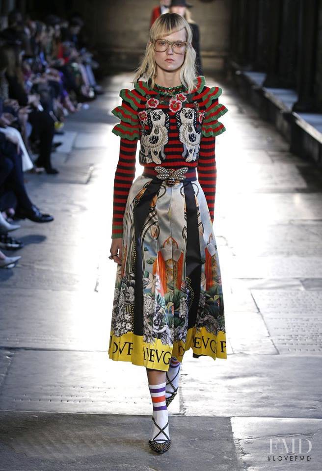 Harleth Kuusik featured in  the Gucci fashion show for Resort 2017