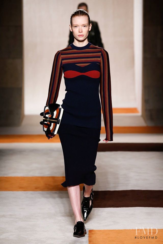 Julia Hafstrom featured in  the Victoria Beckham fashion show for Autumn/Winter 2016