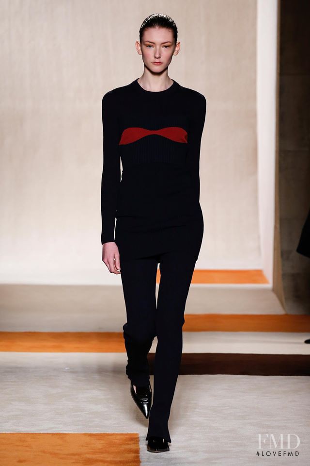 Allyson Chalmers featured in  the Victoria Beckham fashion show for Autumn/Winter 2016