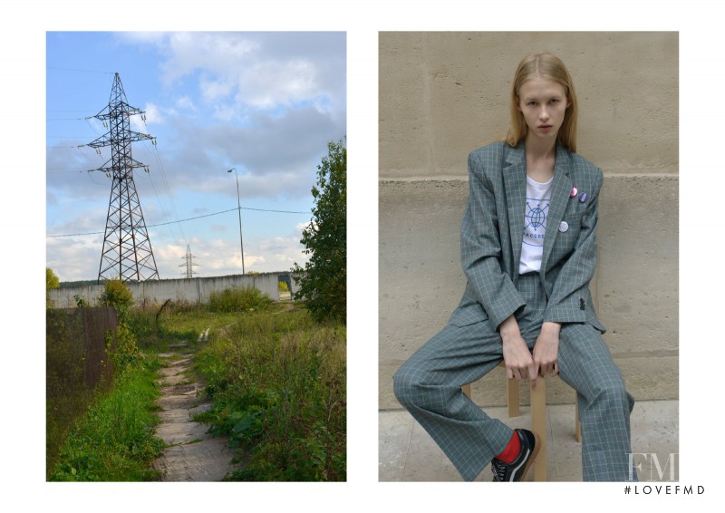 Alexandra Titarenko featured in  the Gosha Rubchinskiy advertisement for Spring/Summer 2014