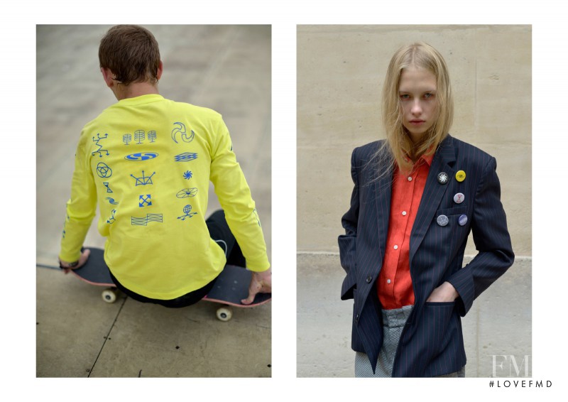 Alexandra Titarenko featured in  the Gosha Rubchinskiy advertisement for Spring/Summer 2014