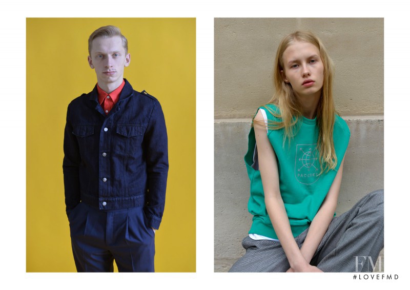 Alexandra Titarenko featured in  the Gosha Rubchinskiy advertisement for Spring/Summer 2014