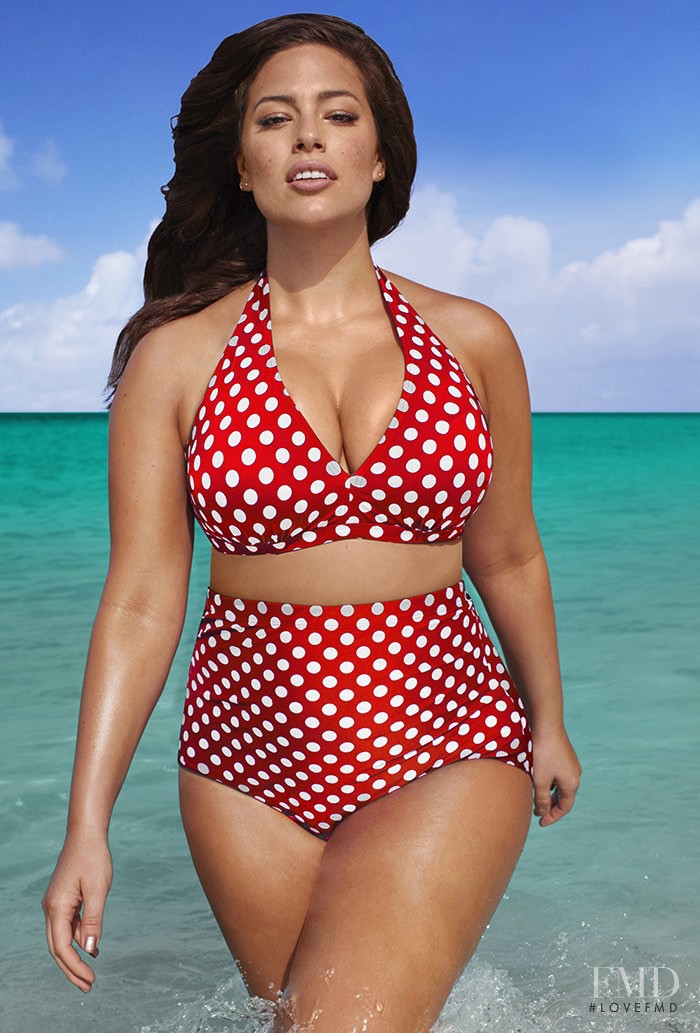 Ashley Graham featured in  the SwimsuitsForAll catalogue for Spring/Summer 2014