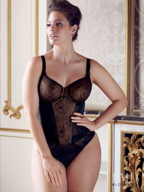 Ashley Graham featured in  the Elomi Lingerie advertisement for Autumn/Winter 2013