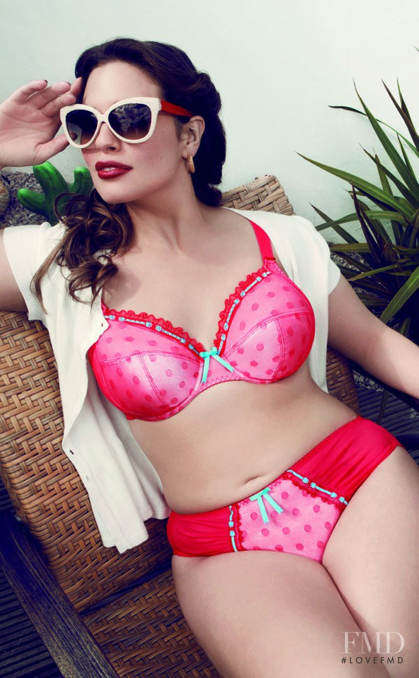 Ashley Graham featured in  the Elomi Lingerie catalogue for Spring/Summer 2014