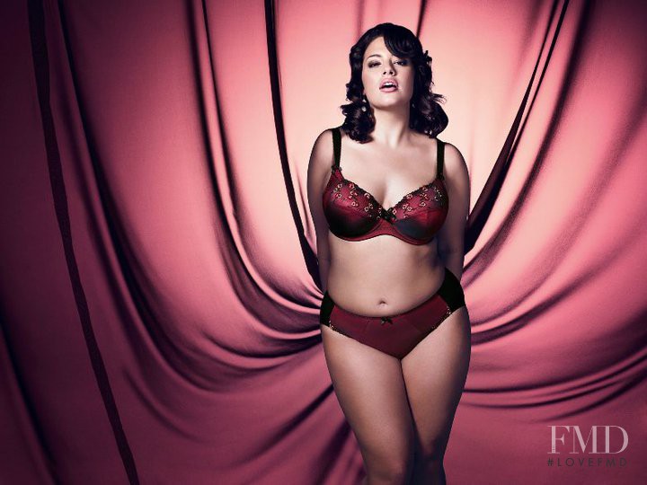 Ashley Graham featured in  the Elomi Lingerie catalogue for Autumn/Winter 2010