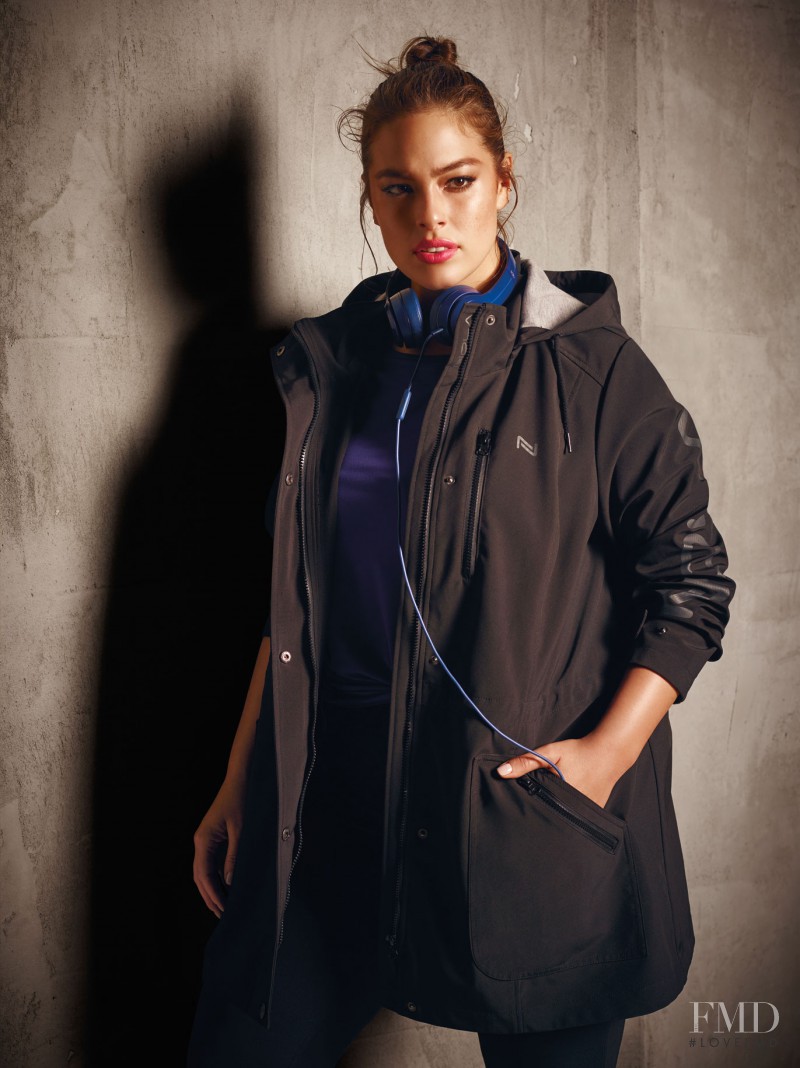 Ashley Graham featured in  the Addition Elle Active Wear advertisement for Spring/Summer 2016