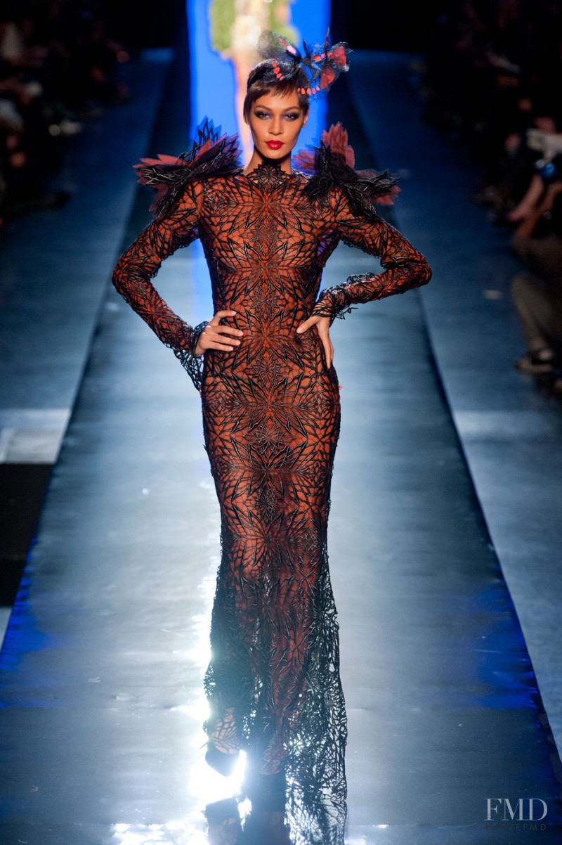 Joan Smalls featured in  the Jean Paul Gaultier Haute Couture fashion show for Spring/Summer 2014
