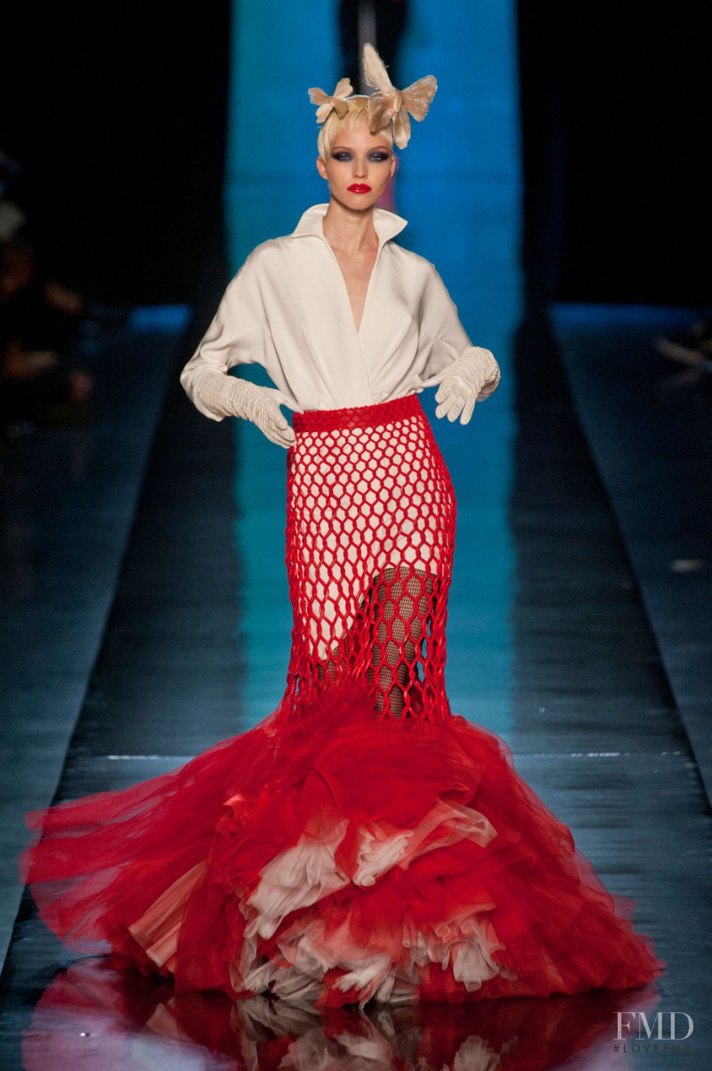 Sasha Luss featured in  the Jean Paul Gaultier Haute Couture fashion show for Spring/Summer 2014