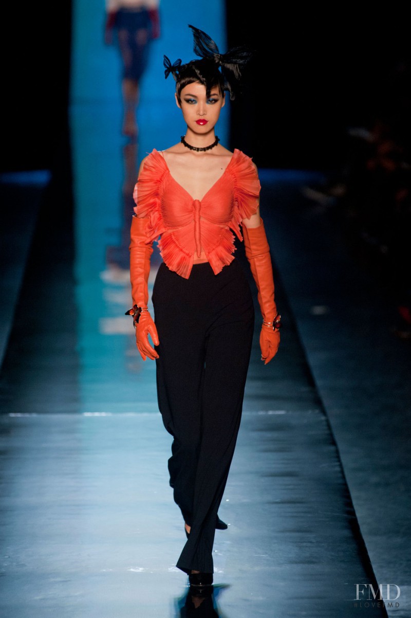 Tian Yi featured in  the Jean Paul Gaultier Haute Couture fashion show for Spring/Summer 2014