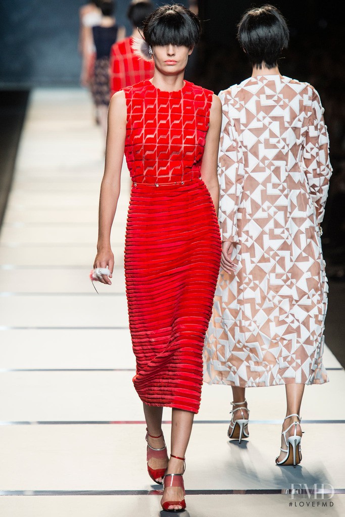 Nadja Bender featured in  the Fendi fashion show for Spring/Summer 2014