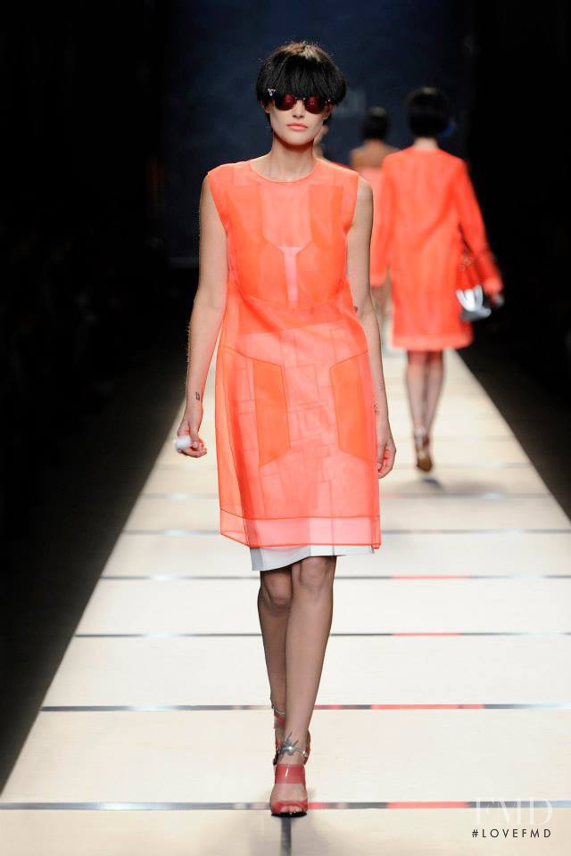 Catherine McNeil featured in  the Fendi fashion show for Spring/Summer 2014