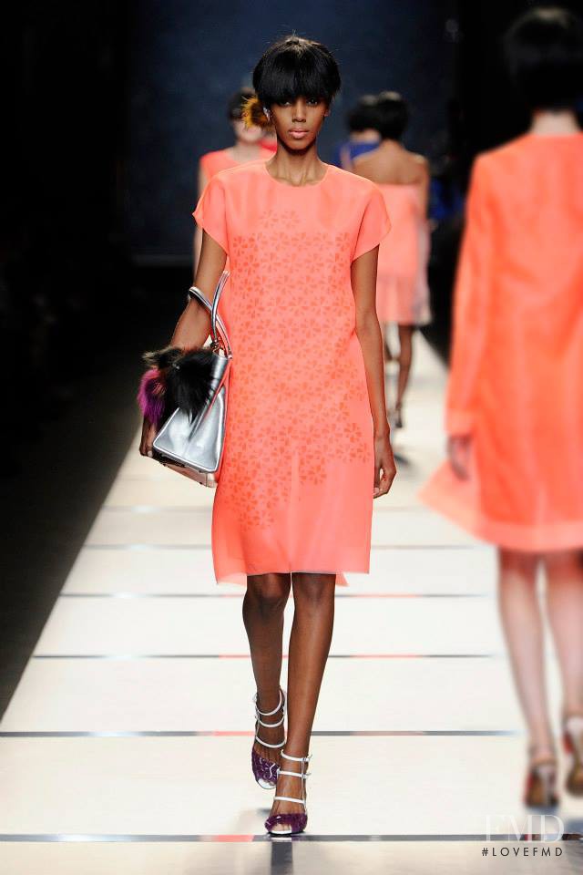 Grace Mahary featured in  the Fendi fashion show for Spring/Summer 2014
