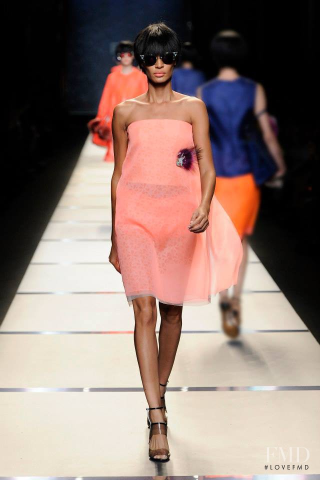 Joan Smalls featured in  the Fendi fashion show for Spring/Summer 2014
