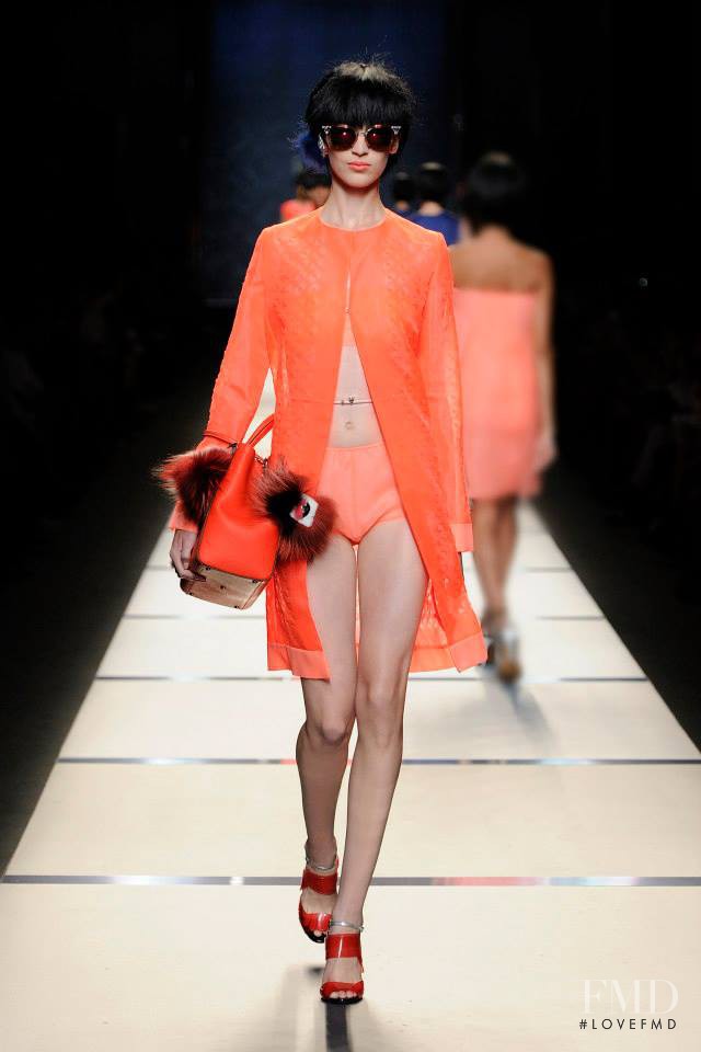 Vanessa Axente featured in  the Fendi fashion show for Spring/Summer 2014