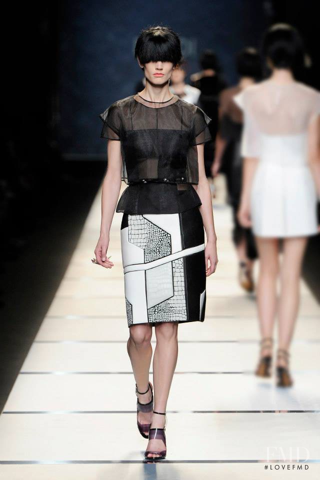 Saskia de Brauw featured in  the Fendi fashion show for Spring/Summer 2014