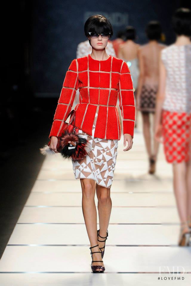 Signe Rasmussen featured in  the Fendi fashion show for Spring/Summer 2014