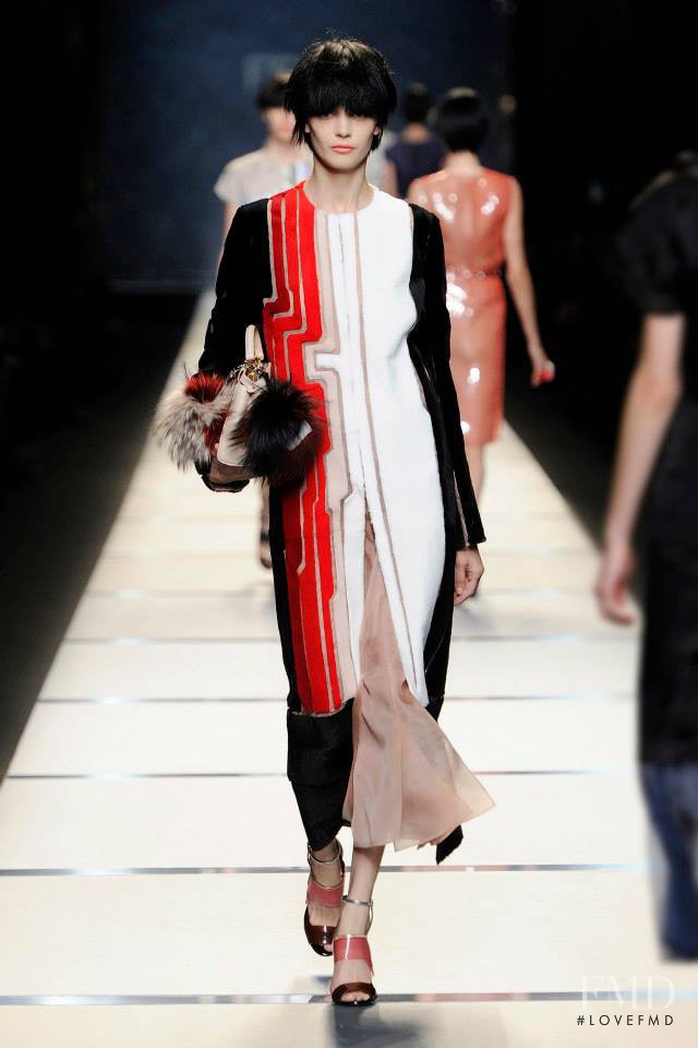 Diana Moldovan featured in  the Fendi fashion show for Spring/Summer 2014