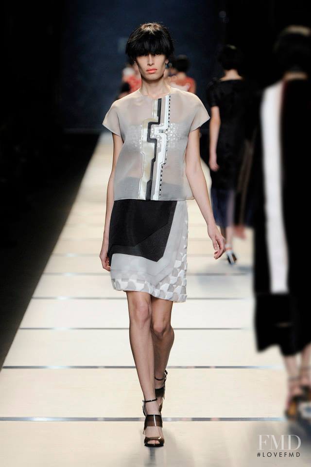 Sabrina Ioffreda featured in  the Fendi fashion show for Spring/Summer 2014