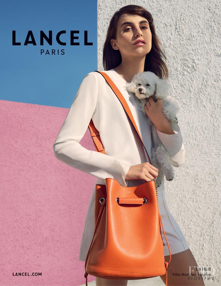 Langley Fox Hemingway featured in  the Lancel advertisement for Spring/Summer 2016