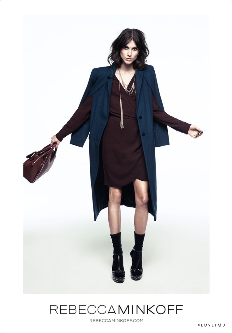 Langley Fox Hemingway featured in  the Rebecca Minkoff advertisement for Autumn/Winter 2014
