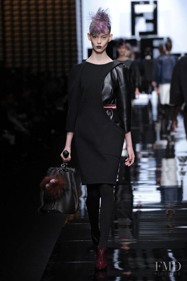 Ondria Hardin featured in  the Fendi fashion show for Autumn/Winter 2013