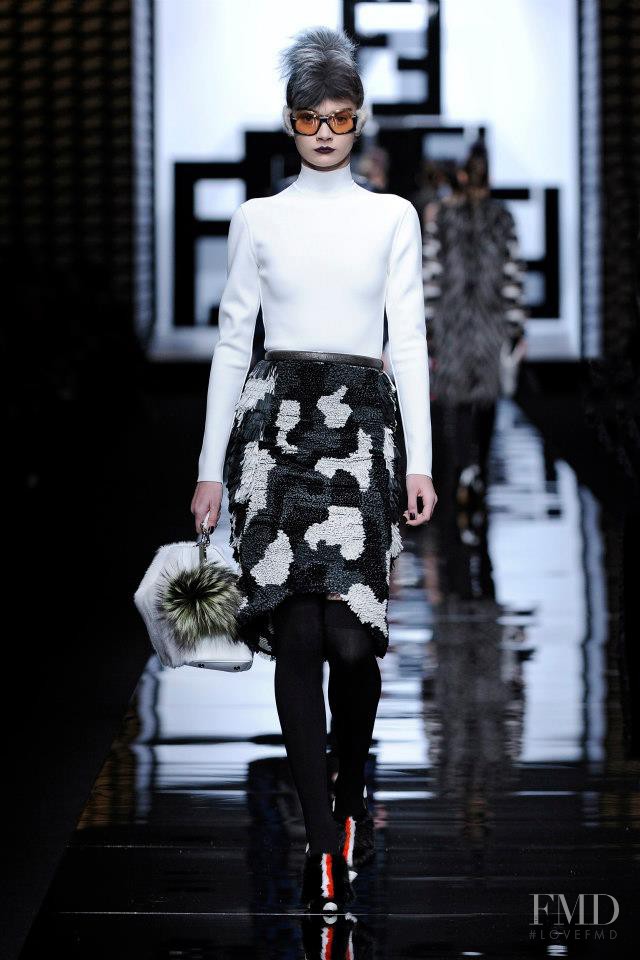 Antonina Vasylchenko featured in  the Fendi fashion show for Autumn/Winter 2013
