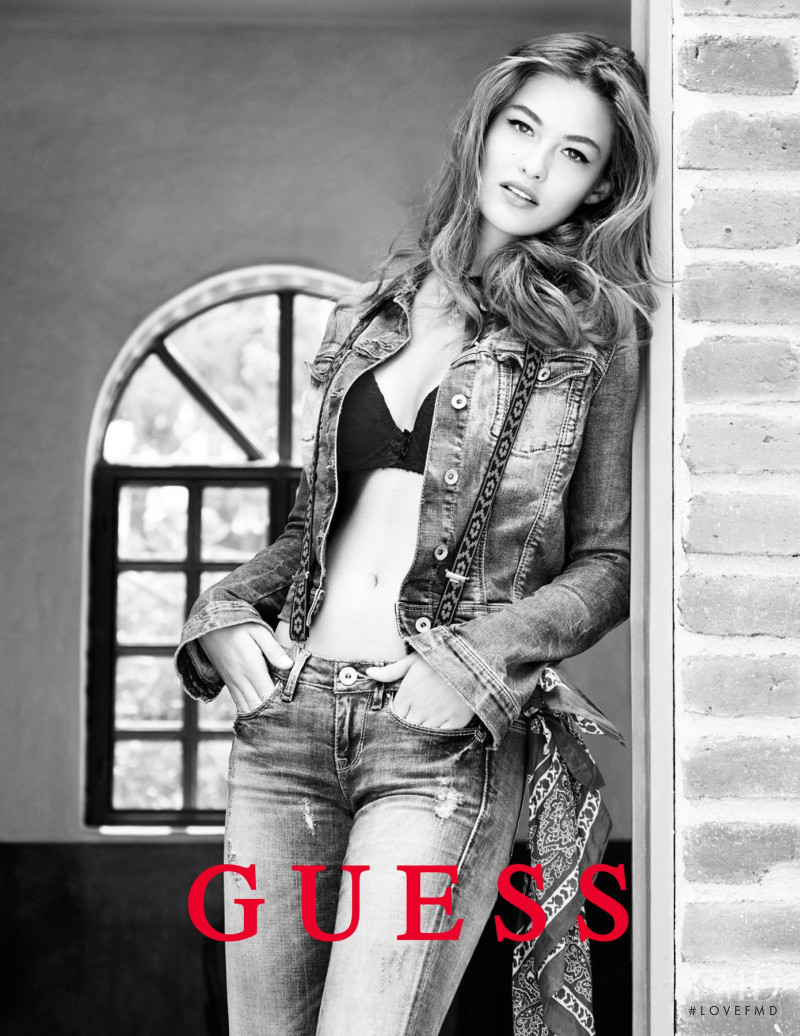 Grace Elizabeth featured in  the Guess Denim advertisement for Autumn/Winter 2015